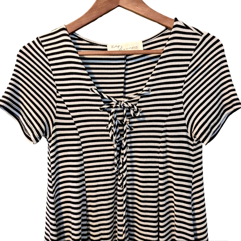 Vintage Havana striped lace-up dress